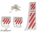 SCMMPRRHD  Schmiedmann alloy pedal set silver/red (RHD)