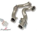 SCM980211 宝马 E88 -  Schmiedmann by Supersprint front catalyst replacement (downpipe kit) for race use only, titanium look micro sandblasted finishing