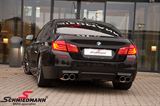 983046-26K BMW F10 -  Sport rear silencer set R+L.-side+X-pipe, stainless steel Supersprint tailpipes 4 X 90MM round