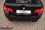 983046-26K BMW F10 -  Sport rear silencer set R+L.-side+X-pipe, stainless steel Supersprint tailpipes 4 X 90MM round