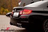 983046-26K BMW F10 -  Sport rear silencer set R+L.-side+X-pipe, stainless steel Supersprint tailpipes 4 X 90MM round