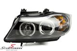 FL9091EDBCCFL BMW E90 -  Headlights angel -Black Edition- eyes facelift look with CCFL rings / white indicators