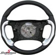 SCMR39ALU4E  Sport steering wheel Schmiedmann 4 spoke leather with alloy look inlays D=385MM
