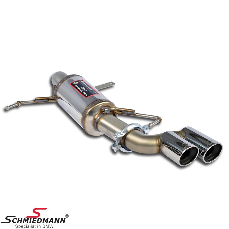 Sport rear silencer Supersprint "Racing" L.-side tailpipes 2X80MM round 