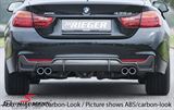 00053490 BMW F32 -  Rieger rear skirt insert incl. aluminium mesh for M-Tech. rear bumper, for twin tail pipe R.+L.-side, black