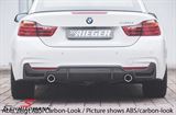00088072 BMW F36 LCI -  Rieger rear skirt insert incl. aluminium mesh for M-Tech. rear bumper, for single tail pipe R.+L.-side, high gloss black