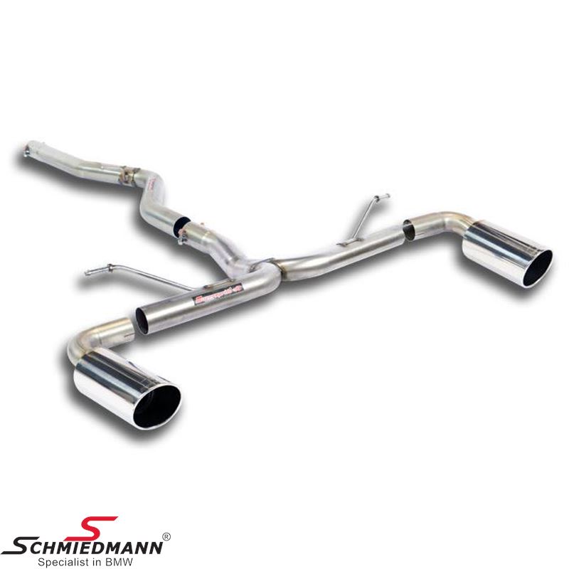 Supersprint Connecting pipe + rear pipe Right O100 - Left O100(Muffler delete)
<b>(Without ECE-Approval)</b>