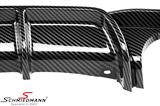 INF3031MOT2DCB BMW F30 -  Rear apron trimpanel Carbon Look with cutout for single tailpipe in both sides, primed -Motorsport 2- for M-Technic rearskirt (Please note the installation instructions)