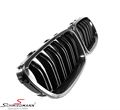 NSF10CLDGV2 BMW F10 -  Kidney set silver carbon look with double grill spokes (not genuine carbon)