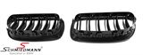 NSF10CLDGV2 BMW F10 -  Kidney set silver carbon look with double grill spokes (not genuine carbon)