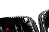NSF10CLDGV2 BMW F10 -  Kidney set silver carbon look with double grill spokes (not genuine carbon)