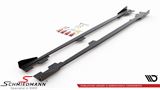 SKF21RF-MD  Maxton Racing Durability side skirt extension set with flaps (L+R) Matte black, to be installed under the original side skirts