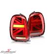 BF56RUJUORG MINI F57 -  Taillights set Red w. gloss black lightring - UK Design (No coding required)