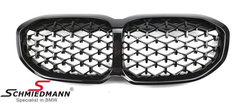 Kidney grille Gloss Black - Diamond pattern