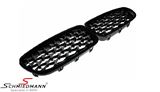 NSF1011DIA BMW F11 -  Kidney set gloss black with chrome slats in diamond pattern