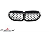 NSF40DIA 宝马 F40 -  Kidney grille Gloss Black - Diamond pattern