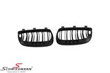 NS9293LCIHGDGAL 宝马 E92LCI -  Kidney set high gloss black with double grill spokes