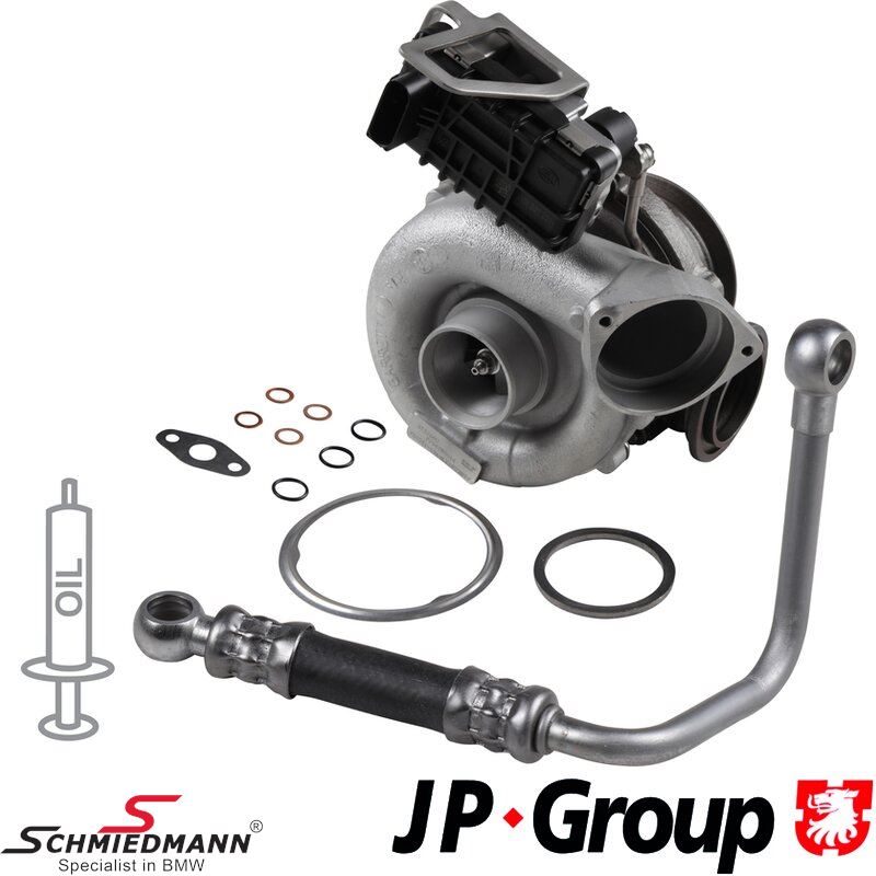 Turbo charger, inclusive oilpipe and gasket set 