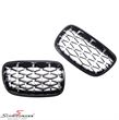 NSE7071DIAMBC BMW X6 (E71) -  Diamond style kidney set in gloss black with chrome spots