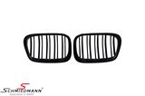 NS39HGDGAL BMW E39 -  Kidney set high gloss black with double grill spokes in facelift design