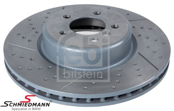 Brake disc front 370x30mm drilled/slotted M-Performance (Fully cast, not Bi-metal)