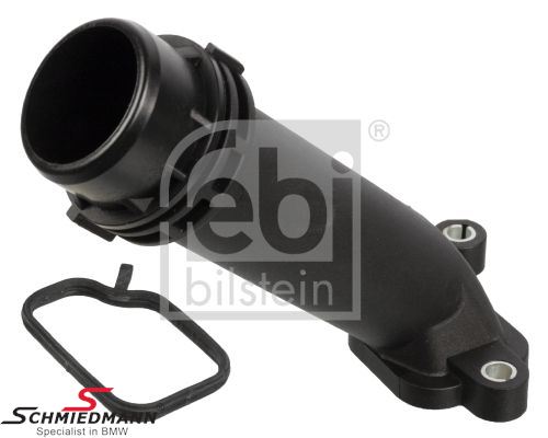 Flange for coolant hose on the cylinder head (incl. gasket)