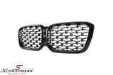 NSG0XLCIGBDS BMW X3 (G01 LCI) -  Diamond style kidney set in gloss black