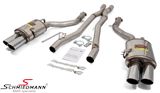 983046-26K BMW F10 -  Sport rear silencer set R+L.-side+X-pipe, stainless steel Supersprint tailpipes 4 X 90MM round