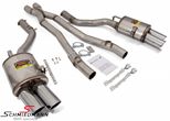 983046-26K BMW F10 -  Sport rear silencer set R+L.-side+X-pipe, stainless steel Supersprint tailpipes 4 X 90MM round