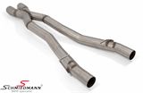 983046-26K BMW F10 -  Sport rear silencer set R+L.-side+X-pipe, stainless steel Supersprint tailpipes 4 X 90MM round