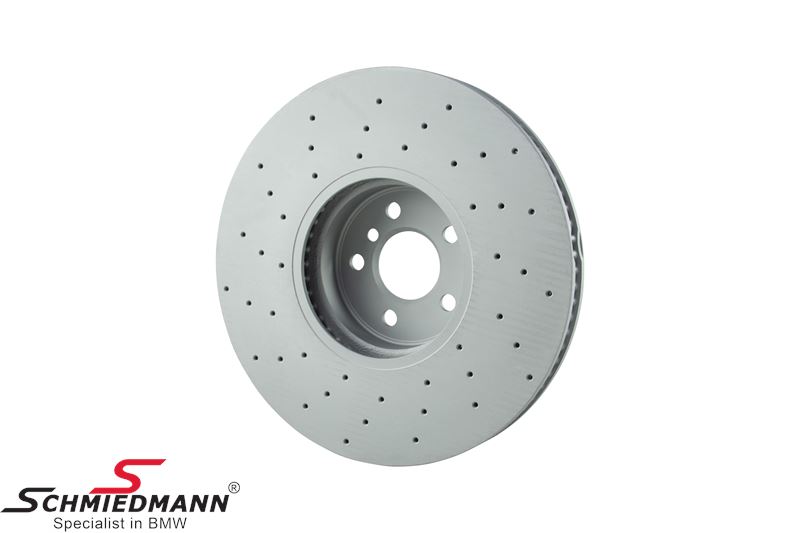 Brake disc front left side, 374X36mm - Drilled, ventilated with coating -  Zimmerman Sport 34106895647 34 10 6 895 647 6895647