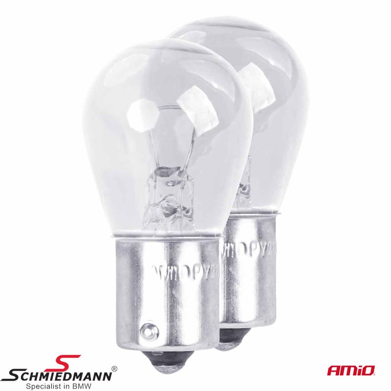 Bulb 12V P21W BA15S - set