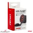 02855 MINI U25 -  Car charger LED with rubber cap, 2x USB - waterproof