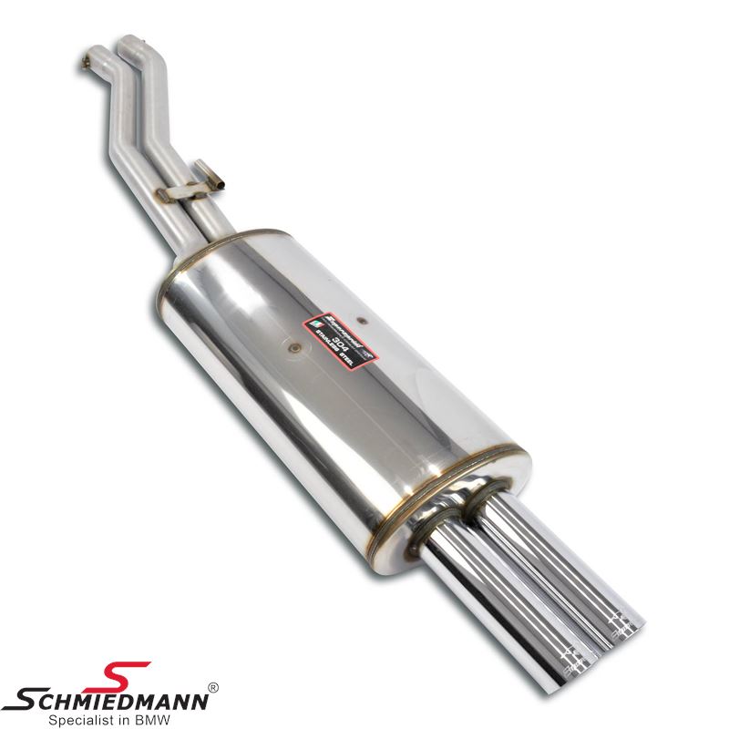 Rear silencer stainless steel E30. 4x70mm 