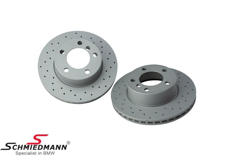 Brake disk set 284X22MM ventilated, coated and drilled 