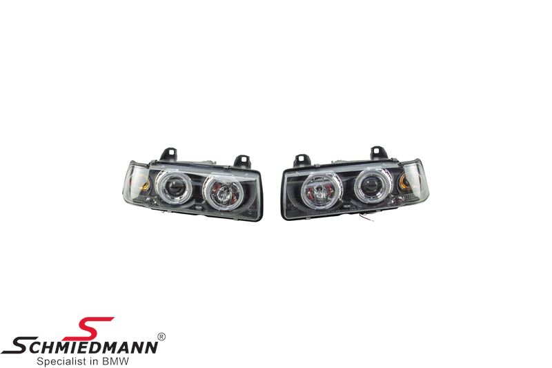 Headlights with clear glass -Black Edition- angel eyes