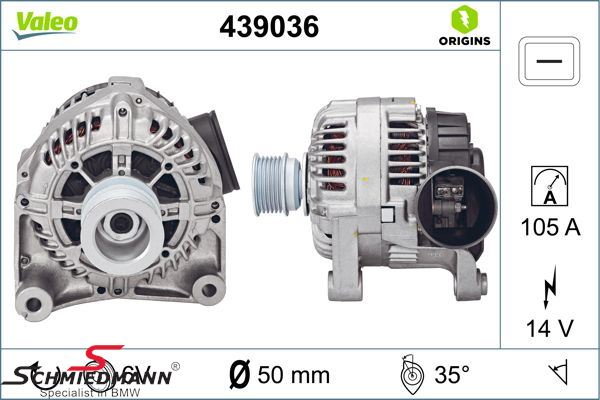 Alternator with connection for speed sensor E36 M3