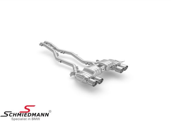 Eisenmann - sport rear silencer with black chrome tail pipes, 4XØ110mm 