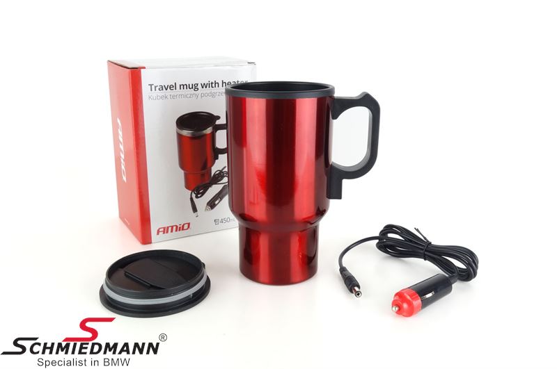 Travel mug - 450ml, red, 12V, portable