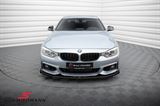 FRLF323336SP-MD BMW F32 LCI -  Maxton Design Street Pro front splitter, Matte Black with Gloss flaps