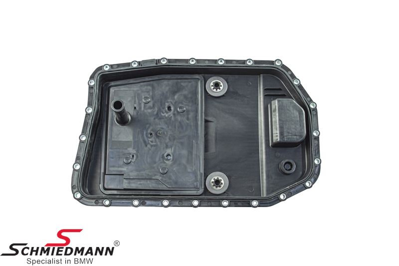 Oil pan/oil filter for automatic transmission