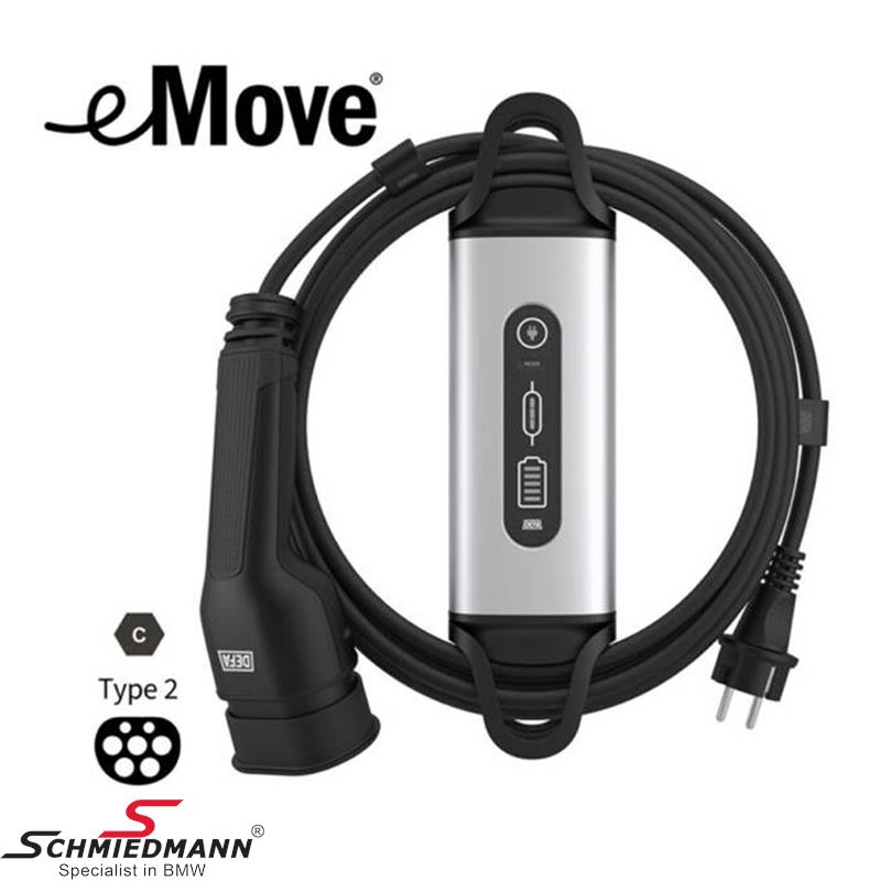 DEFA eMove, 6A, transportable charger, 6 meters fixed cable.