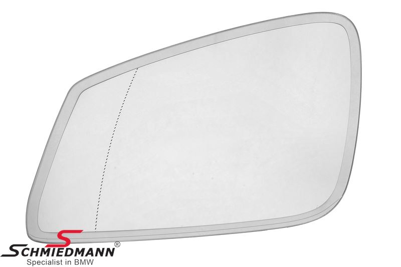 Side-view mirror glass, wide-angle, heated, left side