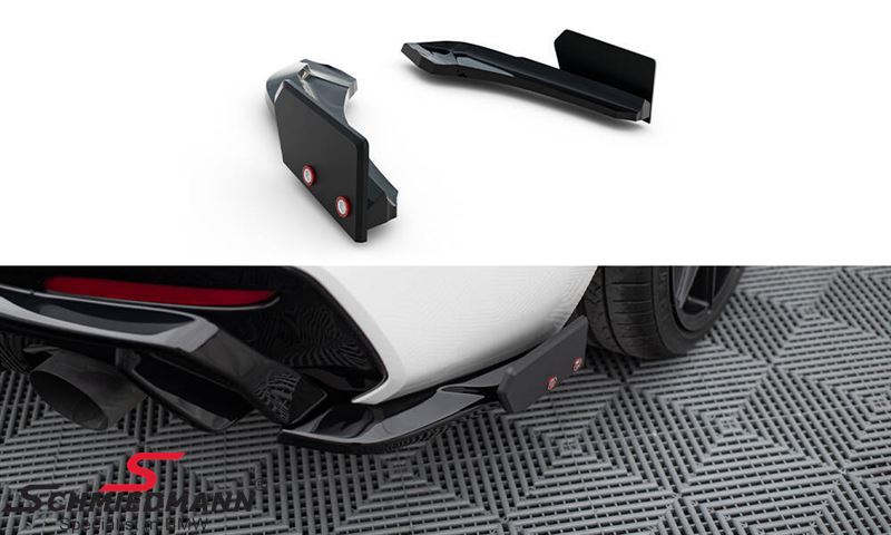 Maxton Design rear, side splitters with flaps, gloss black