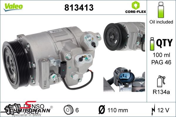 Aircondition compressor with magnetic clutch