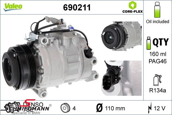 Aircondition compressor with magnetic clutch