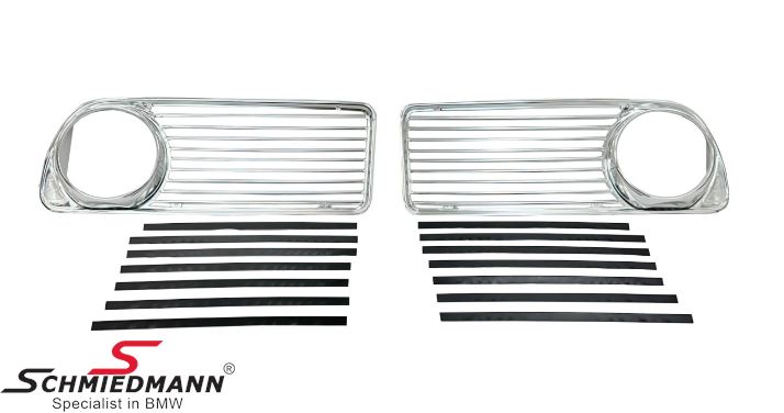 Aluminum front, side grille set - Silver