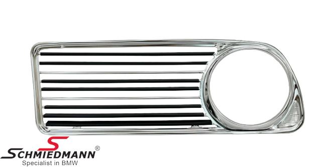 Aluminum front, side grille - left side