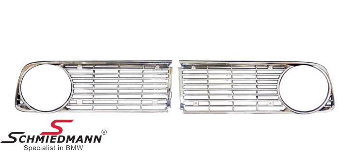 Plastic front, side grille set - Chrome