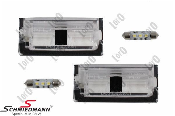 LED Glass for license plate lights set, fits right or left side